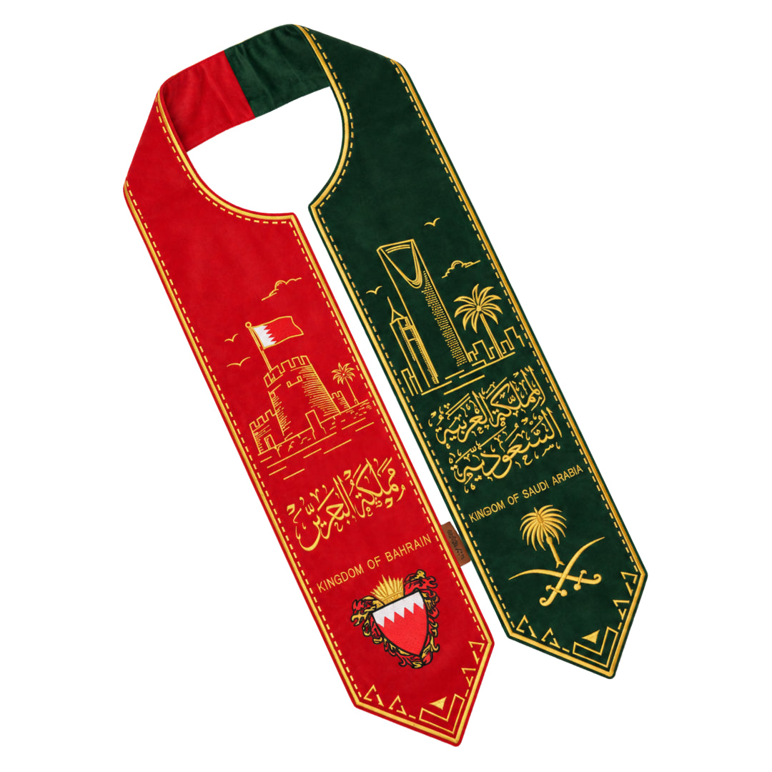 Bahrain and Saudi Unity Heritage Scarf