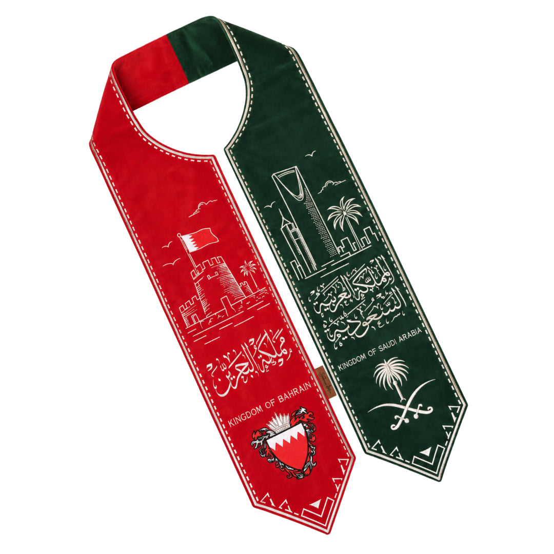 Bahrain and Saudi Unity Heritage Scarf