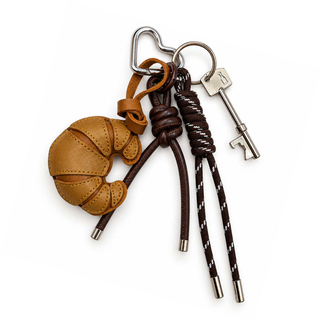 Croissant Keychain- Brown