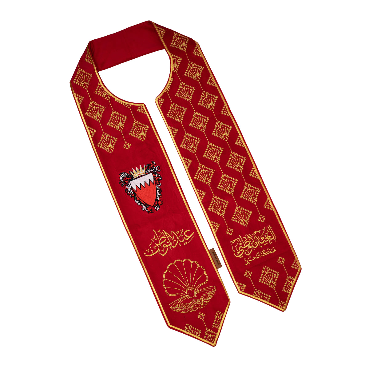 The Pearl Scarf is Red and White
