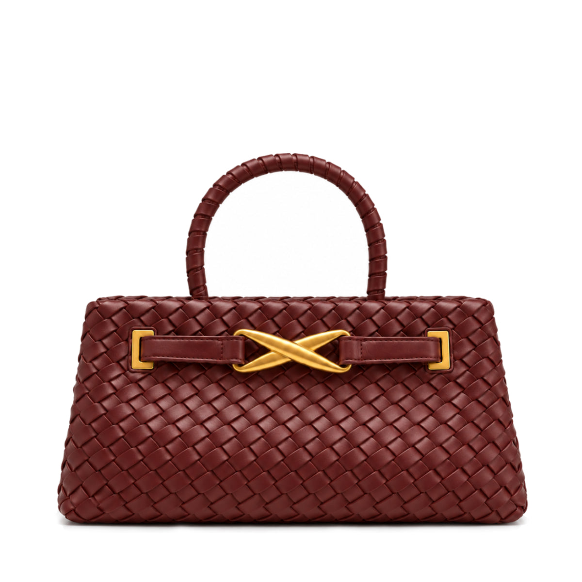 Elora Woven Tote Bag- brown