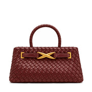Elora Woven Tote Bag- brown