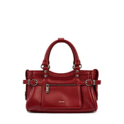 Crimson Buckle Satchel